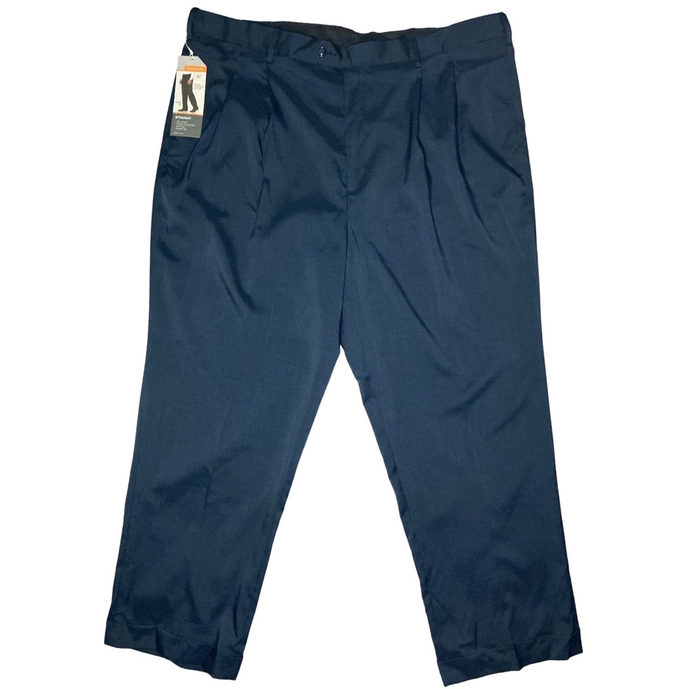Savane Navy Blue Straight Leg Pants Stretch Business Casual Mens 44x30 Workwear - Picture 1 of 10